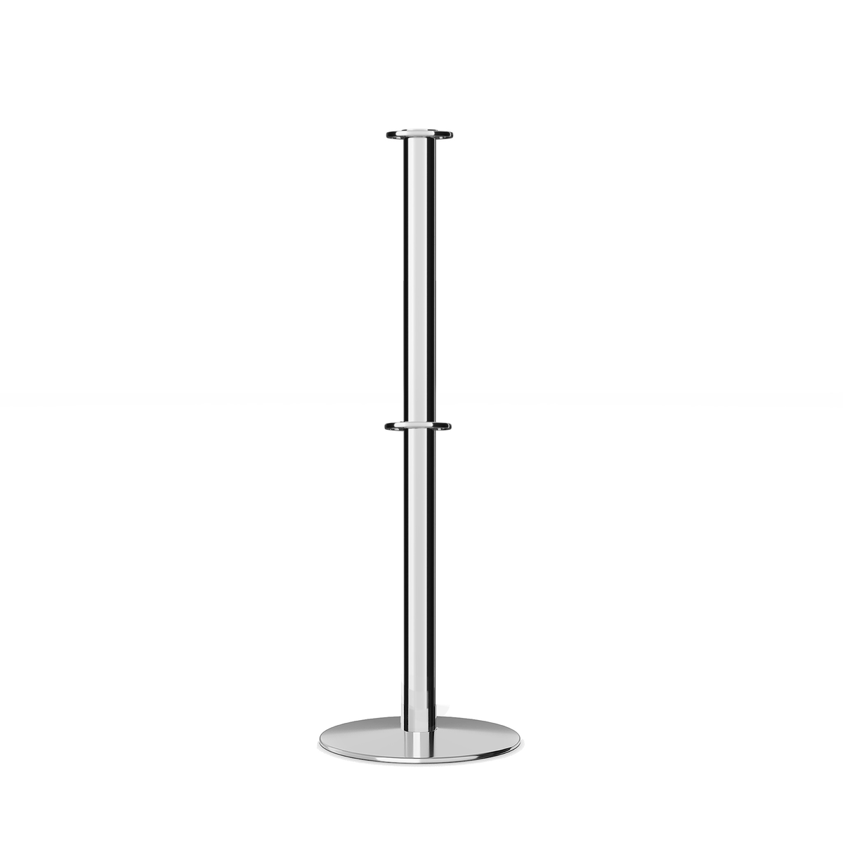 Flat Top Dual Rope Stanchion with Low Profile Base - Montour Line CXLineD - Crowd Control Warehouse