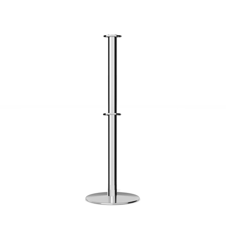 Flat Top Dual Rope Stanchion with Low Profile Base - Montour Line CXLineD - Crowd Control Warehouse