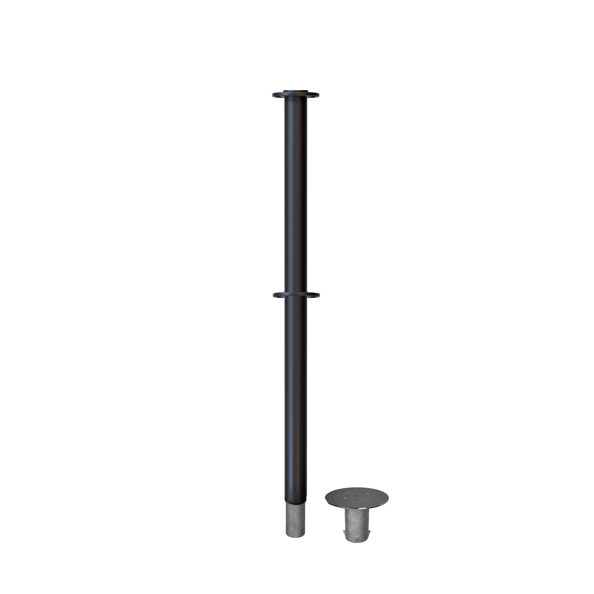 Flat Top Dual Rope Stanchion with Removable Base - Montour Line CXLineDR - Crowd Control Warehouse