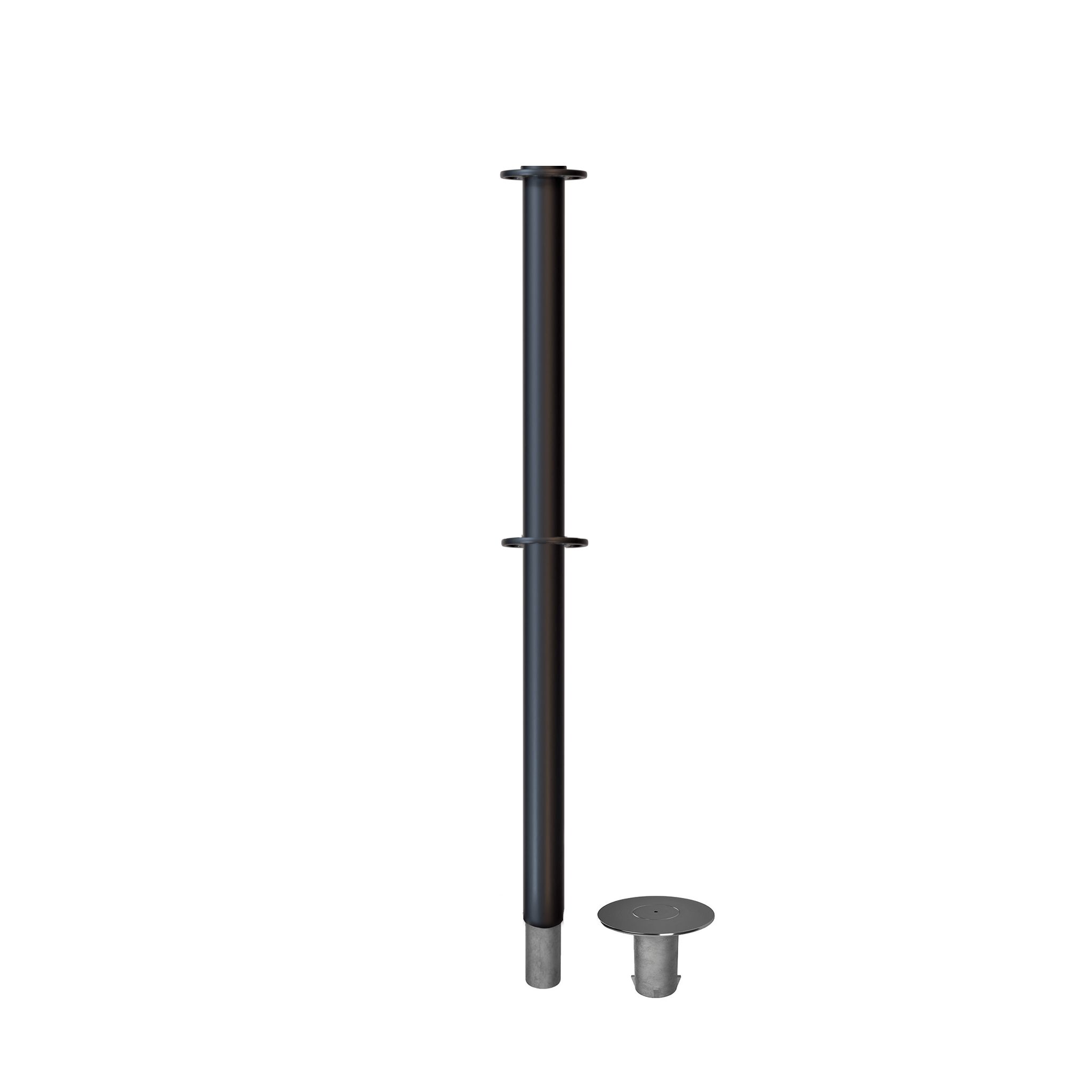 Flat Top Dual Rope Stanchion with Removable Base - Montour Line CXLineDR - Crowd Control Warehouse