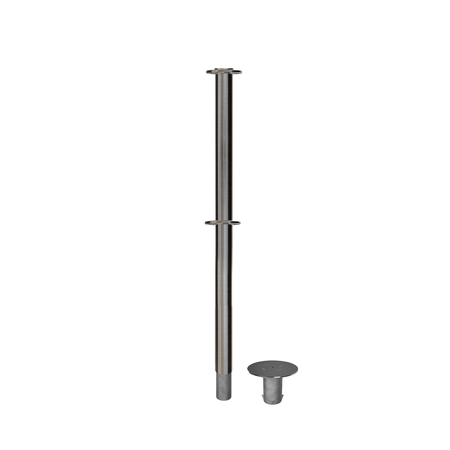 Flat Top Dual Rope Stanchion with Removable Base - Montour Line CXLineDR - Crowd Control Warehouse