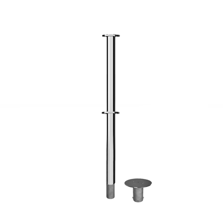 Flat Top Dual Rope Stanchion with Removable Base - Montour Line CXLineDR - Crowd Control Warehouse