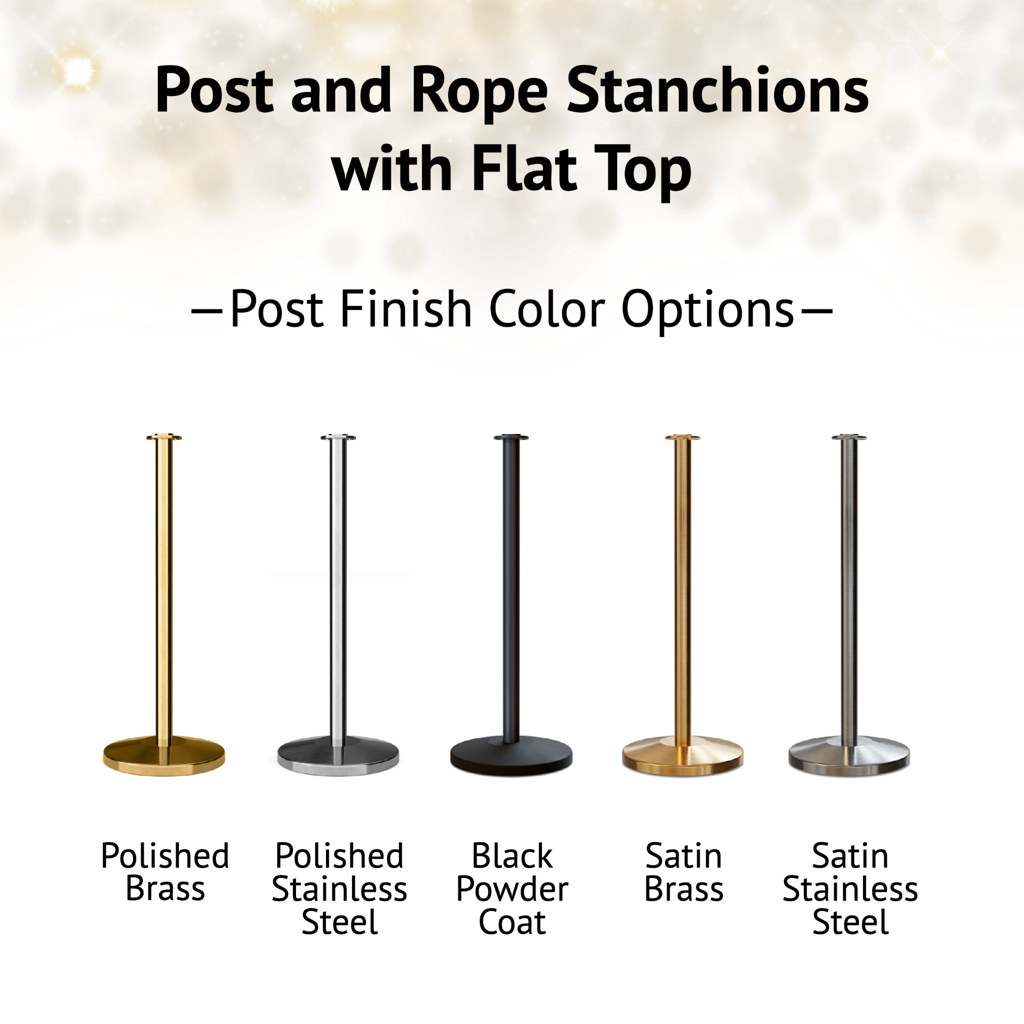 Flat Top Dual Rope Stanchion with Removable Base - Montour Line CXLineDR - Crowd Control Warehouse