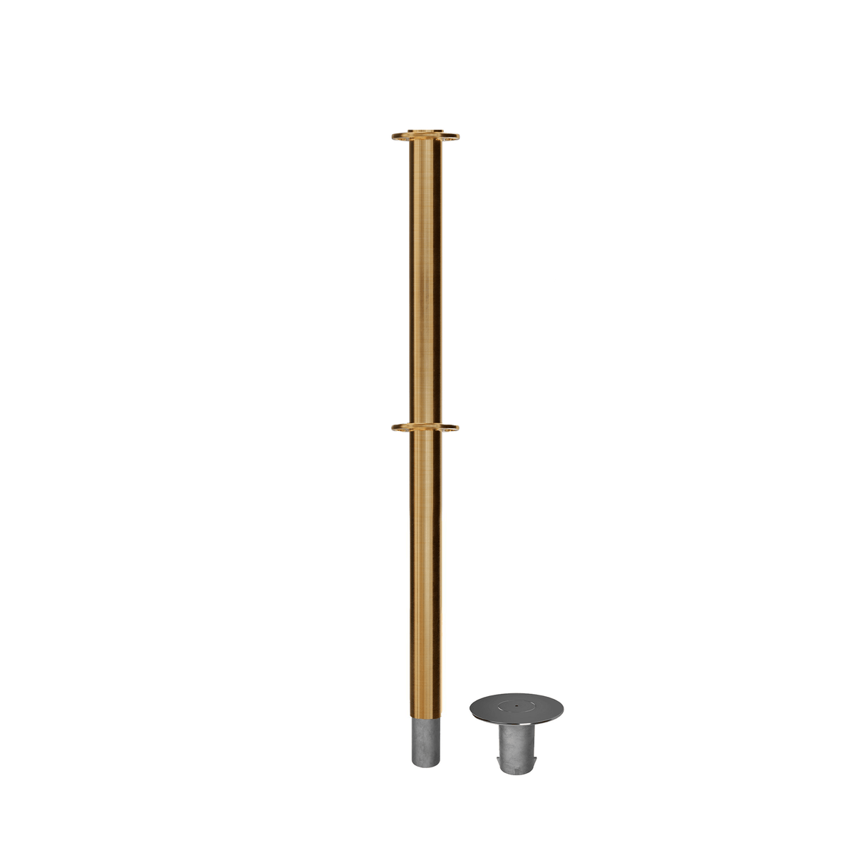 Flat Top Dual Rope Stanchion with Removable Base - Montour Line CXLineDR - Crowd Control Warehouse