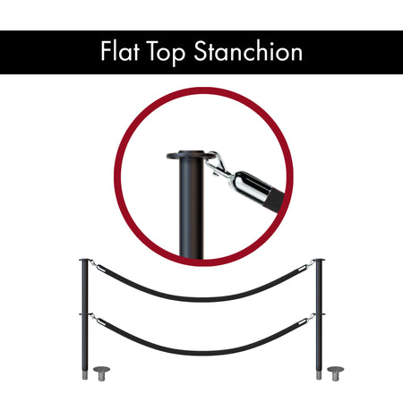 Flat Top Dual Rope Stanchion with Removable Base - Montour Line CXLineDR - Crowd Control Warehouse