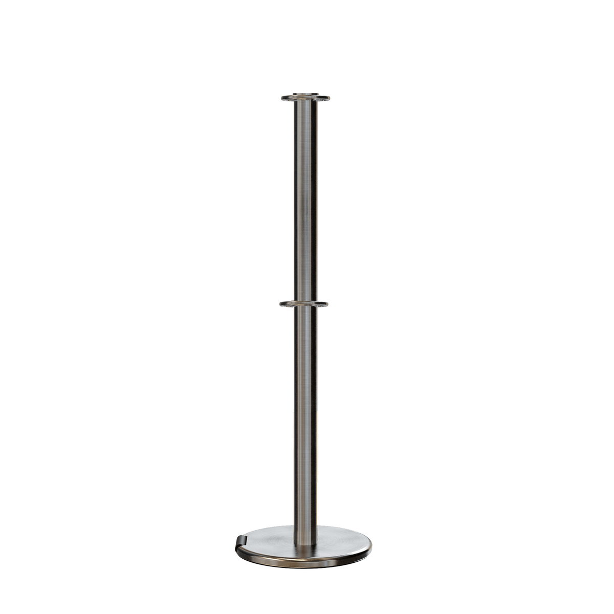 Flat Top Dual Rope Stanchion with Roller Base - Montour Line CELineD - Crowd Control Warehouse