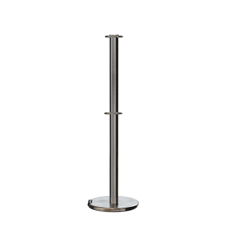 Flat Top Dual Rope Stanchion with Roller Base - Montour Line CELineD - Crowd Control Warehouse