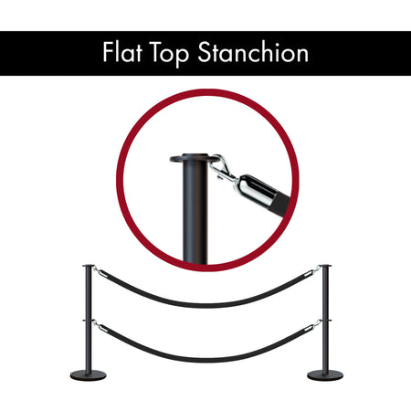 Flat Top Dual Rope Stanchion with Roller Base - Montour Line CELineD - Crowd Control Warehouse