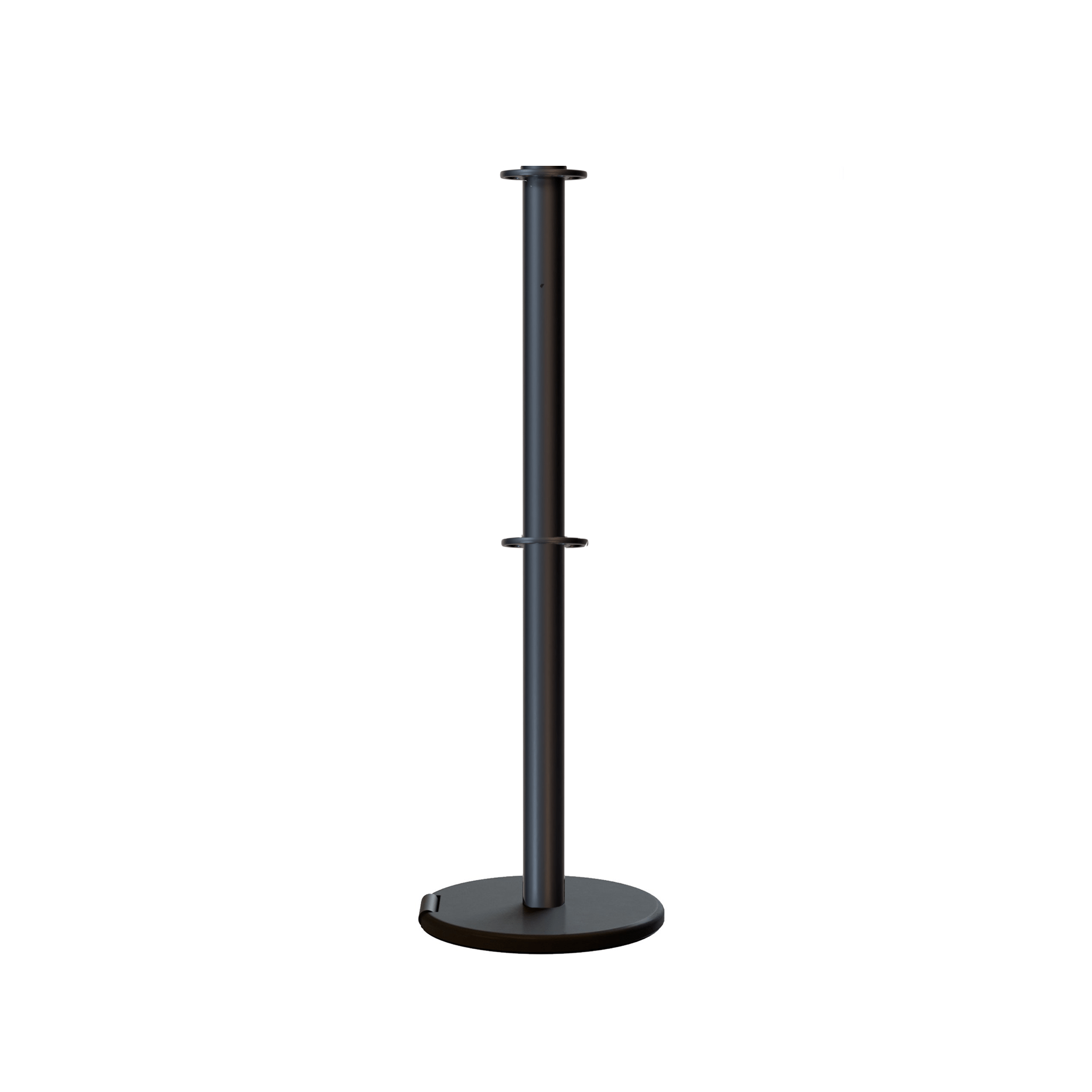 Flat Top Dual Rope Stanchion with Roller Base - Montour Line CELineD - Crowd Control Warehouse