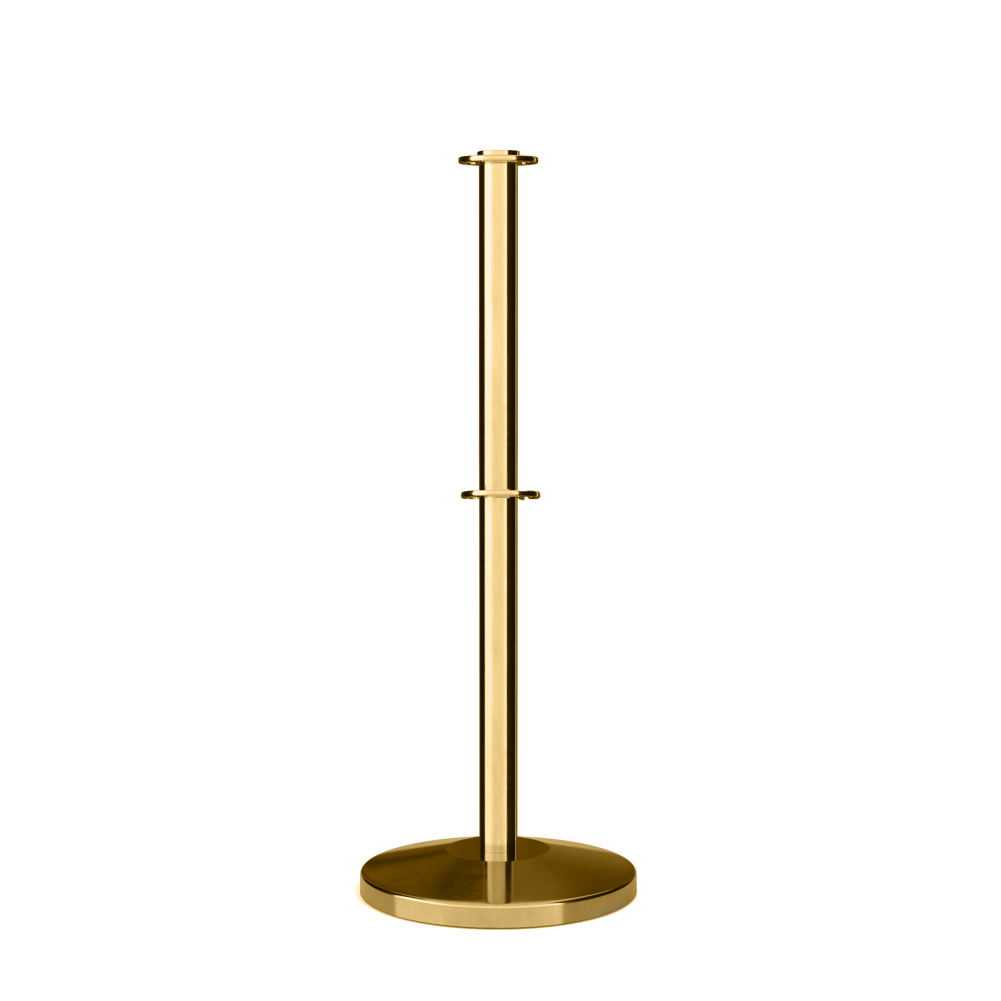 Flat Top Dual Rope Stanchion with Sloped Base - Montour Line CLineD - Crowd Control Warehouse