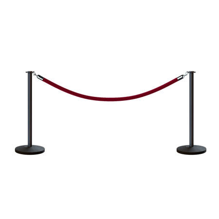 Flat Top Post and Rope Stanchion Kit - Montour Line - Crowd Control Warehouse