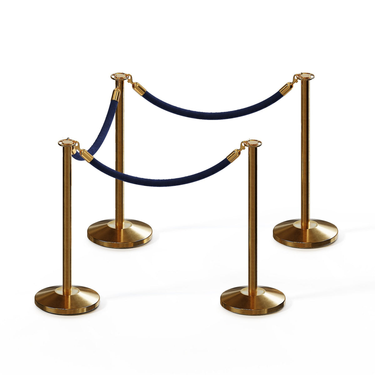 Flat Top Post and Rope Stanchion Kit - Montour Line - Crowd Control Warehouse