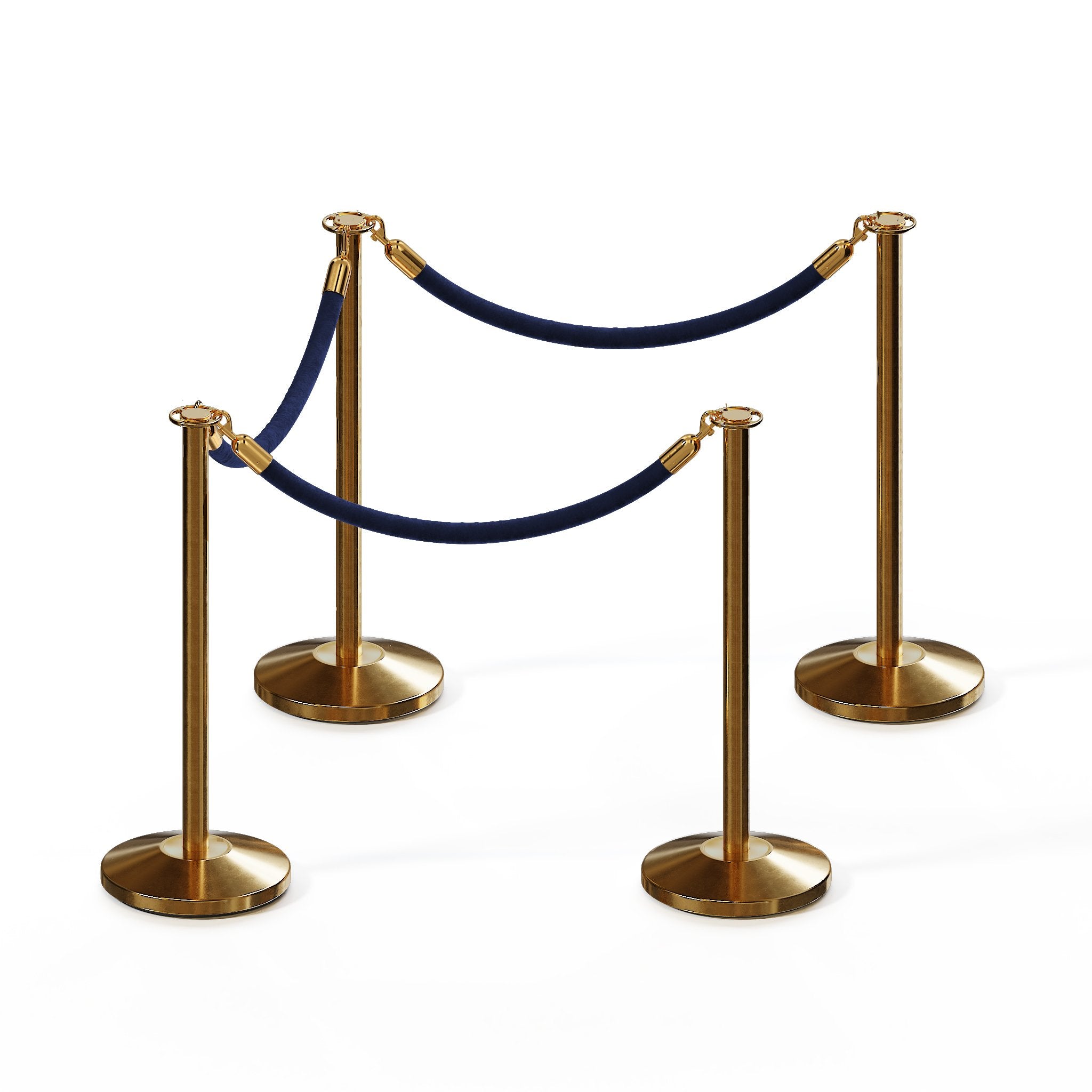 Flat Top Post and Rope Stanchion Kit - Montour Line - Crowd Control Warehouse