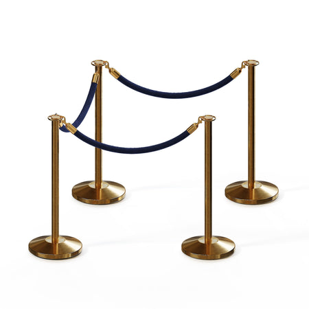 Flat Top Post and Rope Stanchion Kit - Montour Line - Crowd Control Warehouse