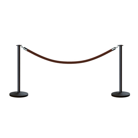 Flat Top Post and Rope Stanchion Kit - Montour Line - Crowd Control Warehouse