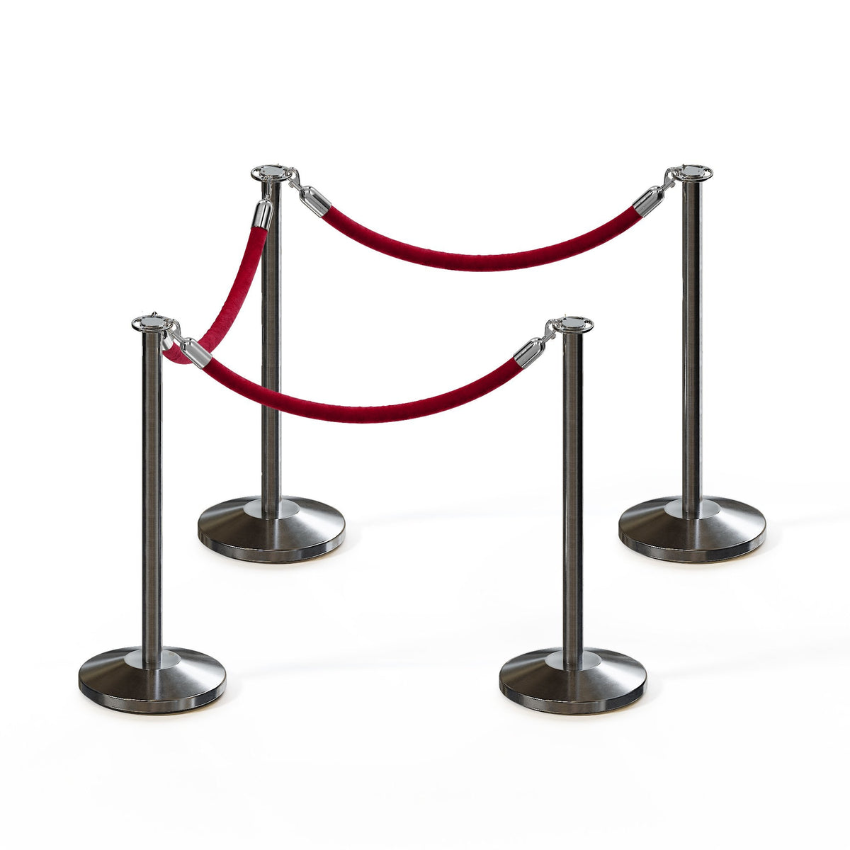 Flat Top Post and Rope Stanchion Kit - Montour Line - Crowd Control Warehouse