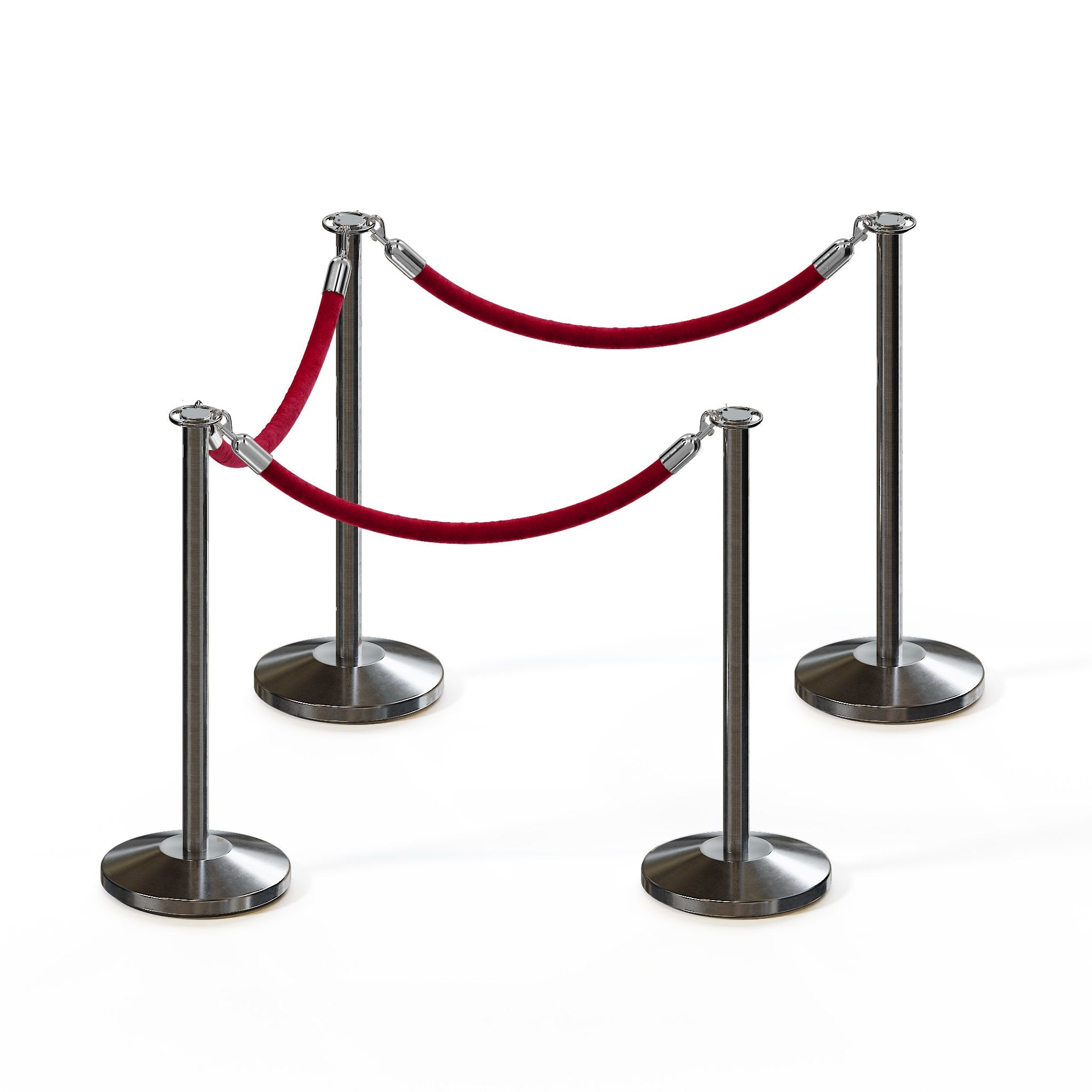 Flat Top Post and Rope Stanchion Kit - Montour Line - Crowd Control Warehouse