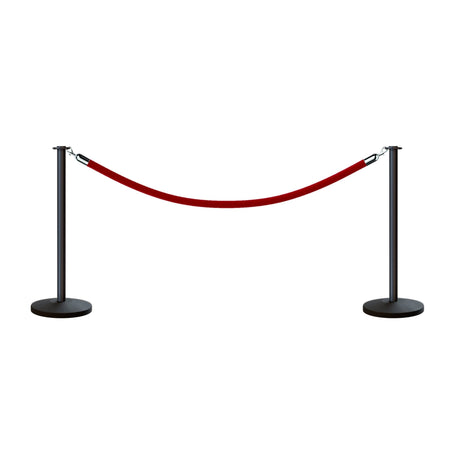 Flat Top Post and Rope Stanchion Kit - Montour Line - Crowd Control Warehouse
