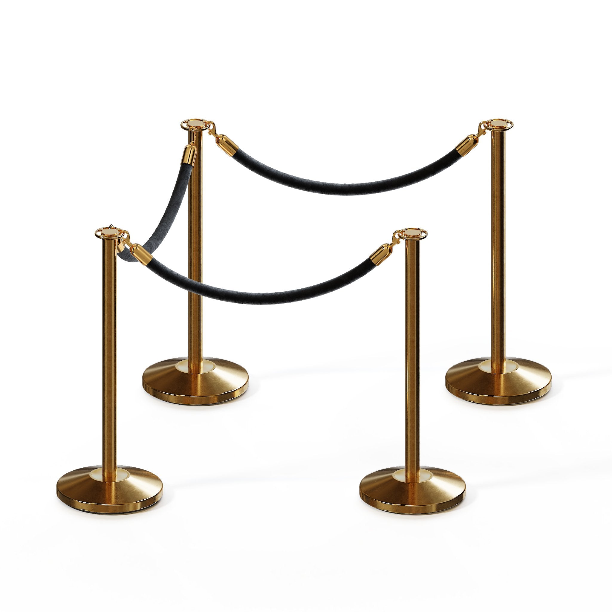 Flat Top Post and Rope Stanchion Kit - Montour Line - Crowd Control Warehouse