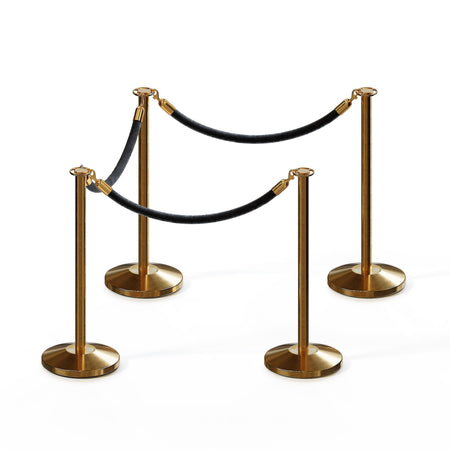 Flat Top Post and Rope Stanchion Kit - Montour Line - Crowd Control Warehouse