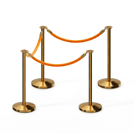 Flat Top Post and Rope Stanchion Kit - Montour Line - Crowd Control Warehouse