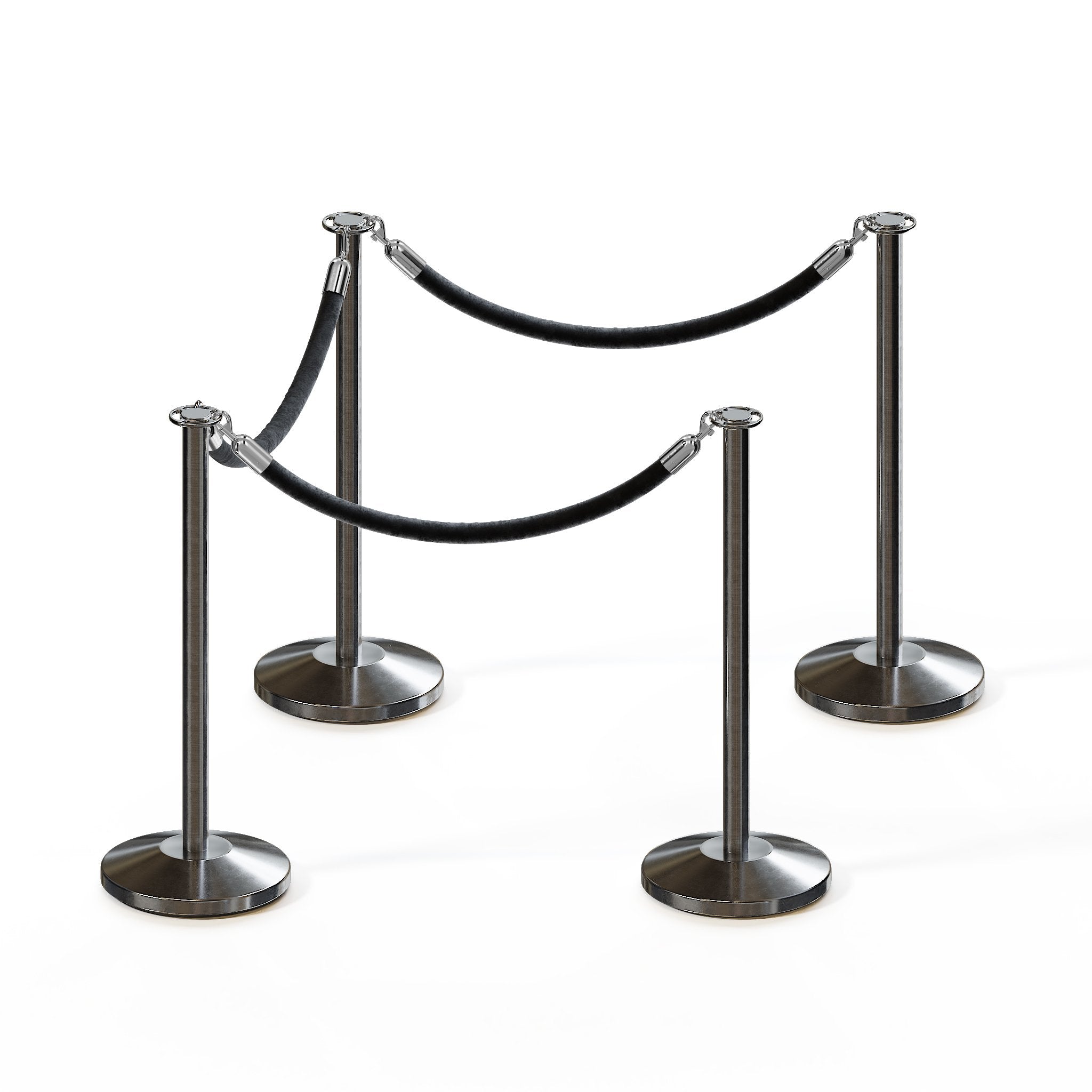 Flat Top Post and Rope Stanchion Kit - Montour Line - Crowd Control Warehouse