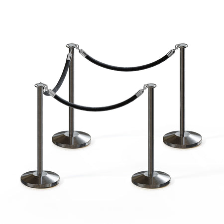 Flat Top Post and Rope Stanchion Kit - Montour Line - Crowd Control Warehouse