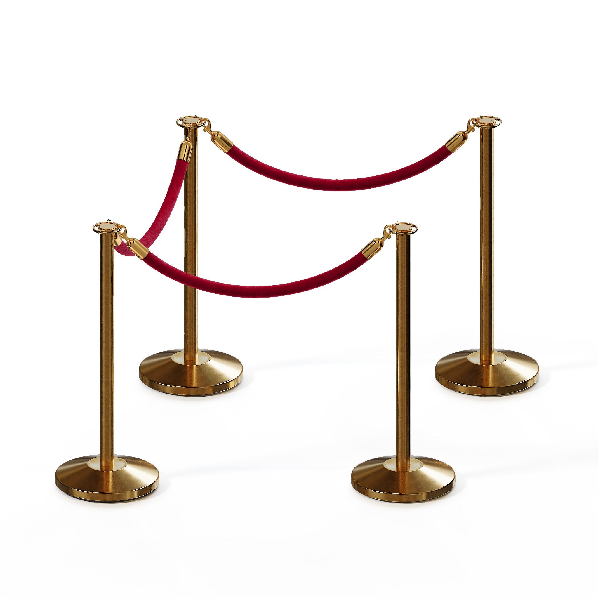 Flat Top Post and Rope Stanchion Kit - Montour Line - Crowd Control Warehouse