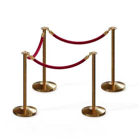 Flat Top Post and Rope Stanchion Kit - Montour Line - Crowd Control Warehouse