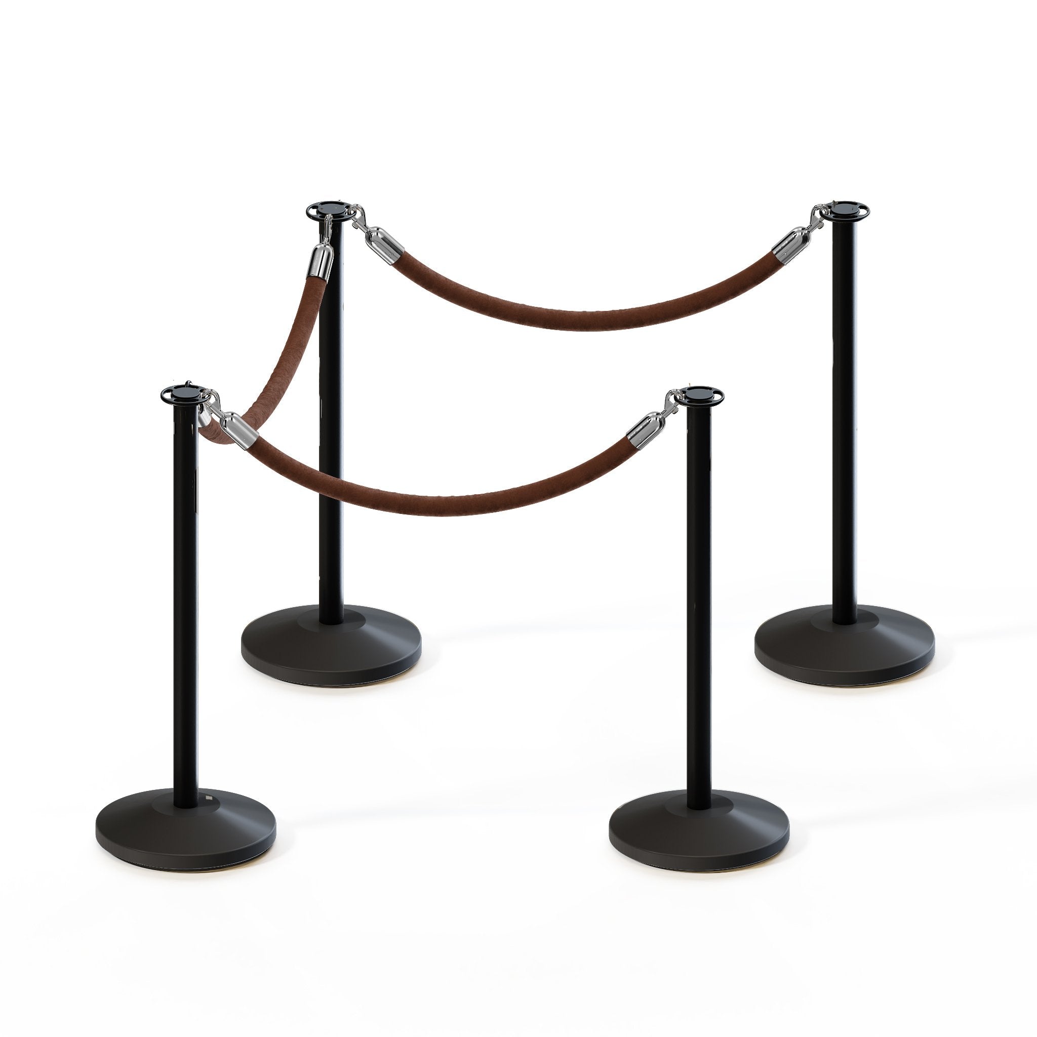 Flat Top Post and Rope Stanchion Kit - Montour Line - Crowd Control Warehouse