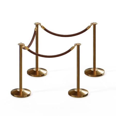 Flat Top Post and Rope Stanchion Kit - Montour Line - Crowd Control Warehouse