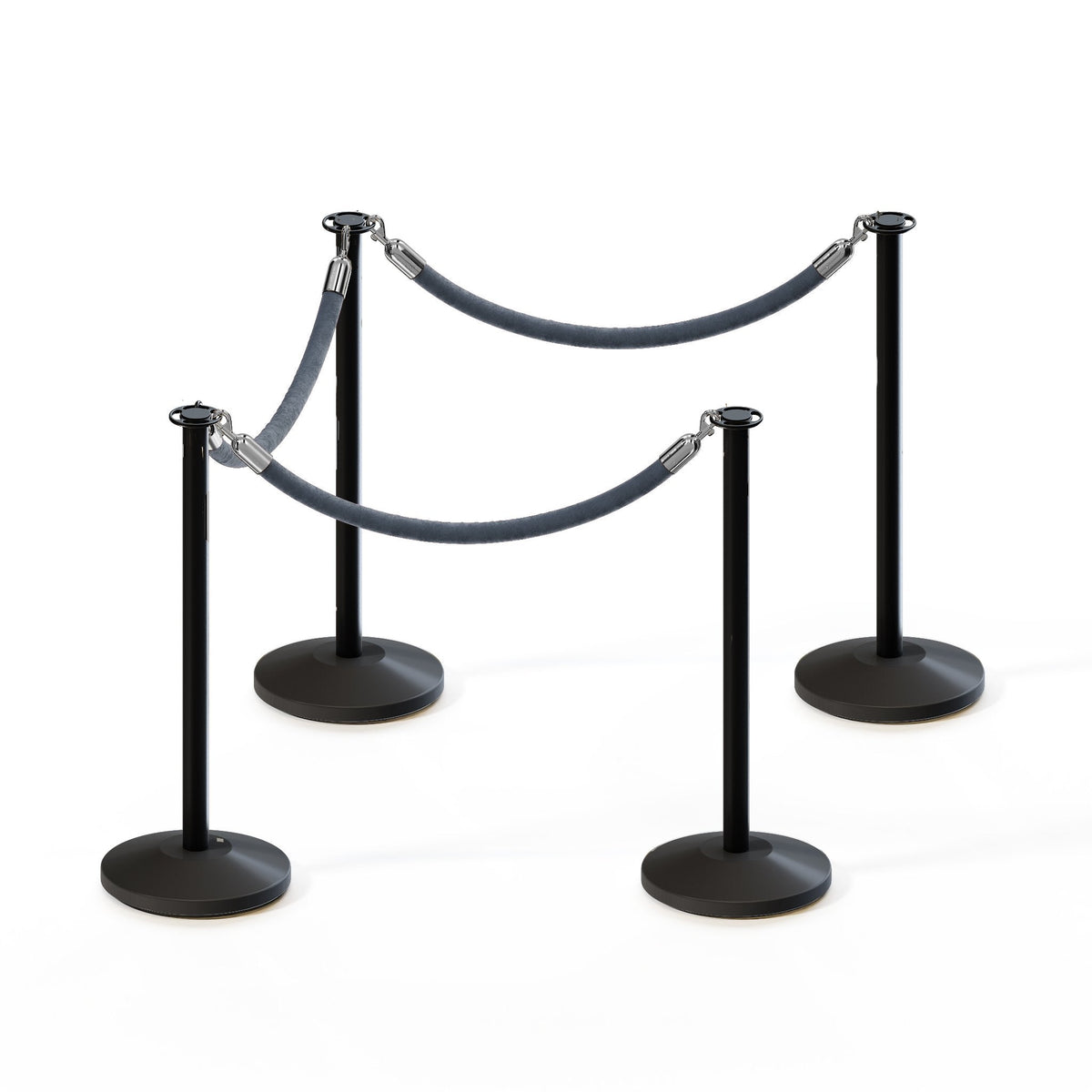 Flat Top Post and Rope Stanchion Kit - Montour Line - Crowd Control Warehouse