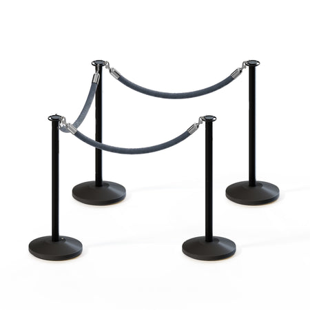 Flat Top Post and Rope Stanchion Kit - Montour Line - Crowd Control Warehouse