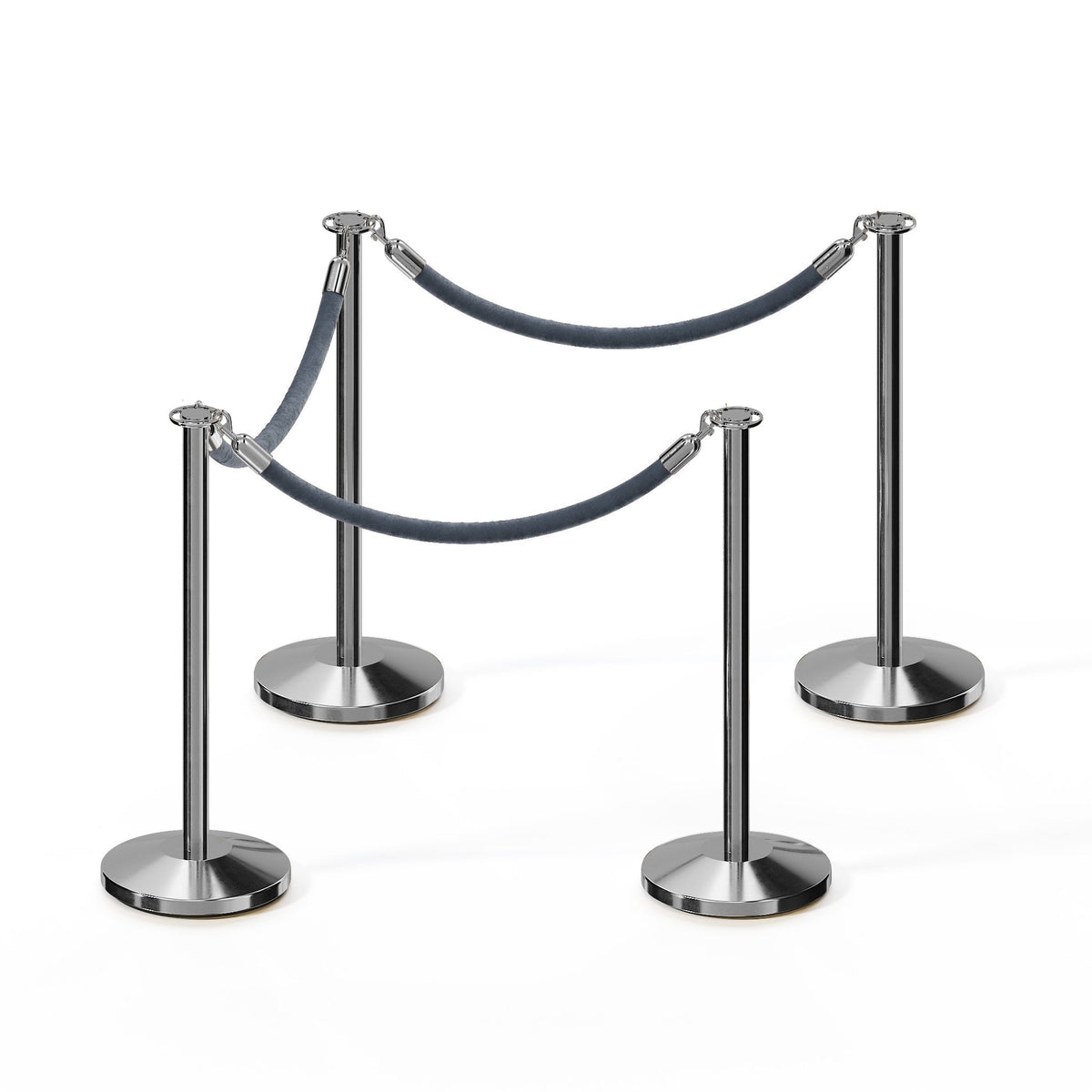 Flat Top Post and Rope Stanchion Kit - Montour Line - Crowd Control Warehouse