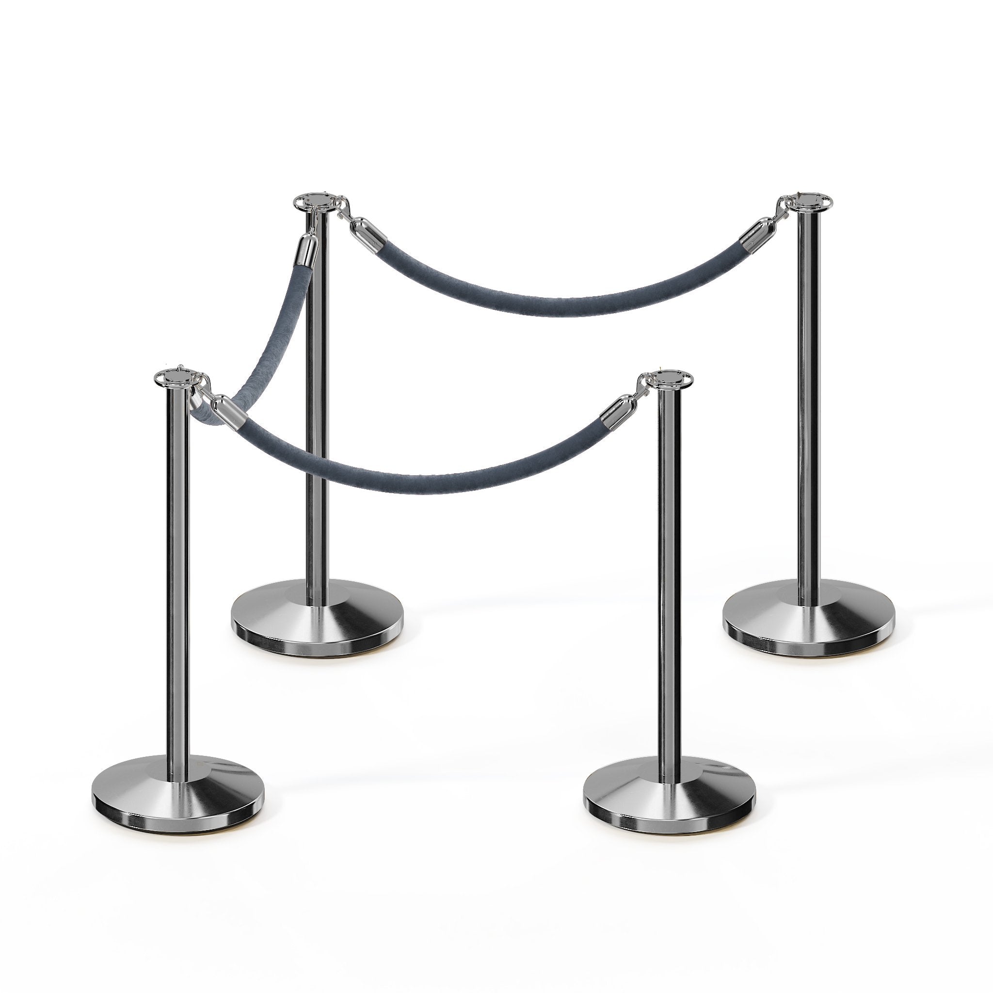 Flat Top Post and Rope Stanchion Kit - Montour Line - Crowd Control Warehouse