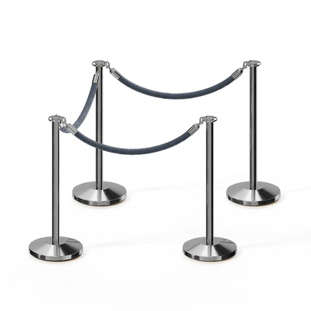 Flat Top Post and Rope Stanchion Kit - Montour Line - Crowd Control Warehouse