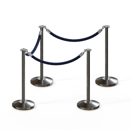 Flat Top Post and Rope Stanchion Kit - Montour Line - Crowd Control Warehouse