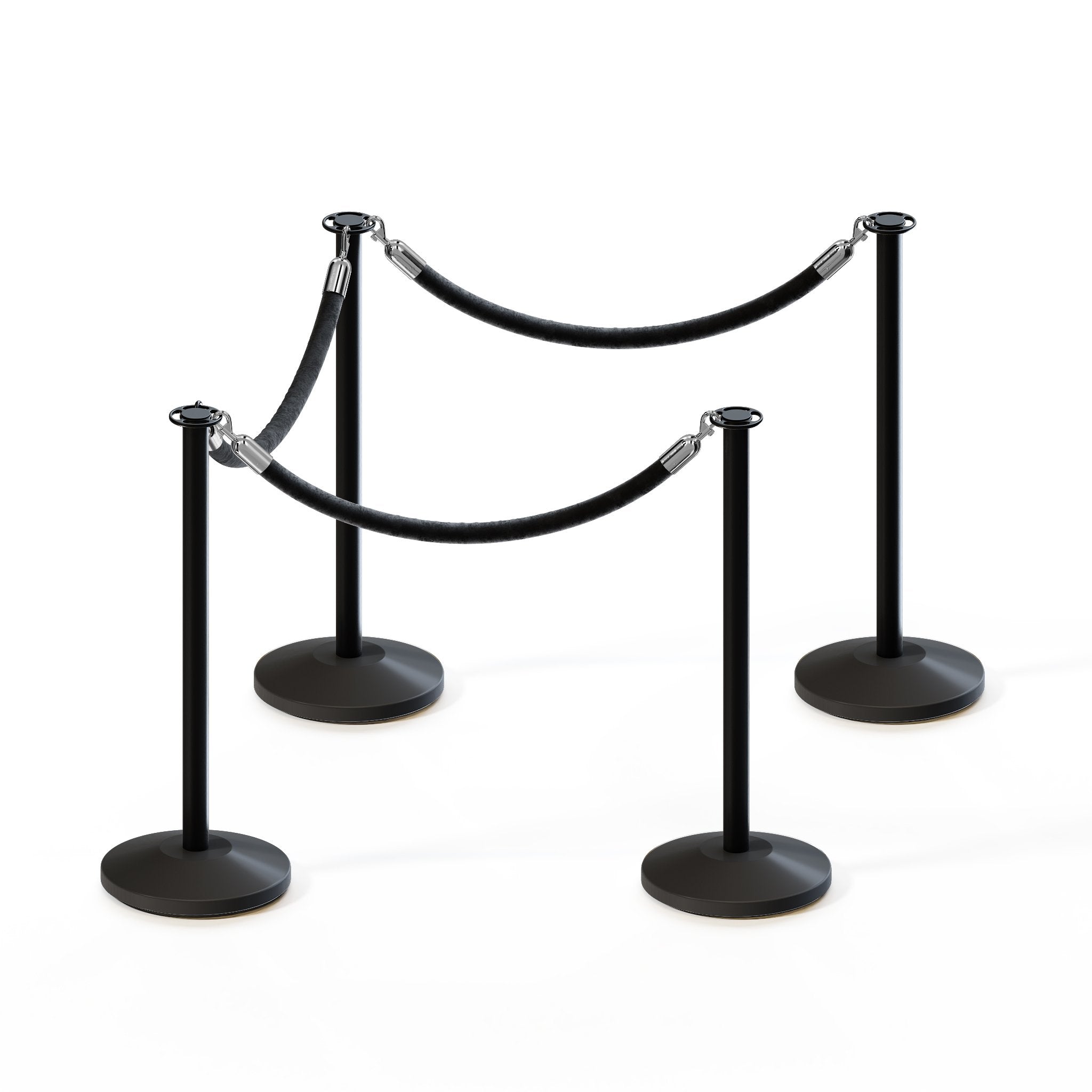 Flat Top Post and Rope Stanchion Kit - Montour Line - Crowd Control Warehouse