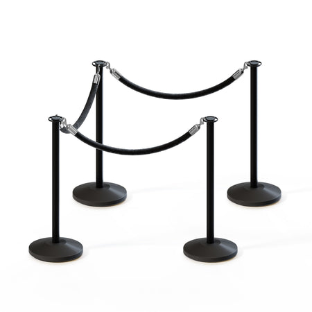 Flat Top Post and Rope Stanchion Kit - Montour Line - Crowd Control Warehouse