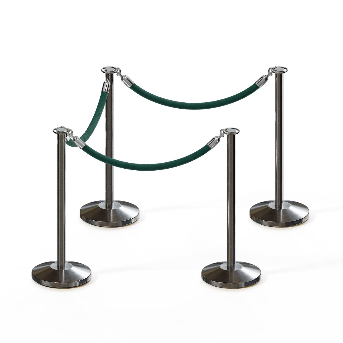 Flat Top Post and Rope Stanchion Kit - Montour Line - Crowd Control Warehouse