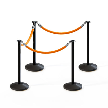 Flat Top Post and Rope Stanchion Kit - Montour Line - Crowd Control Warehouse