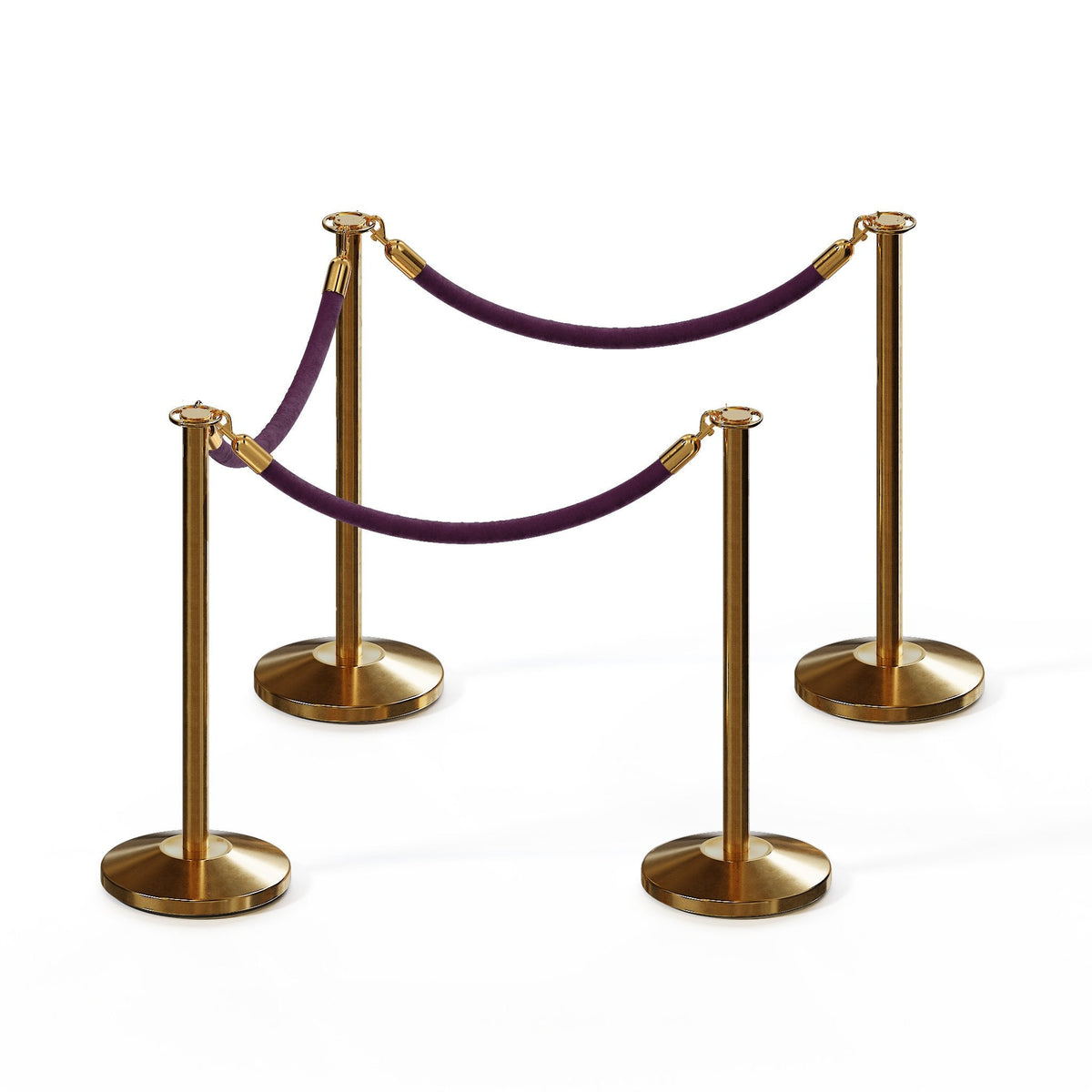 Flat Top Post and Rope Stanchion Kit - Montour Line - Crowd Control Warehouse
