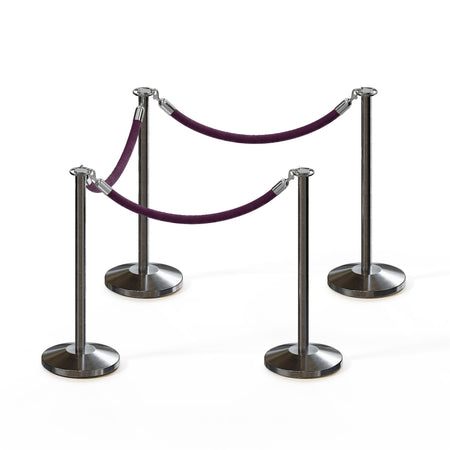 Flat Top Post and Rope Stanchion Kit - Montour Line - Crowd Control Warehouse