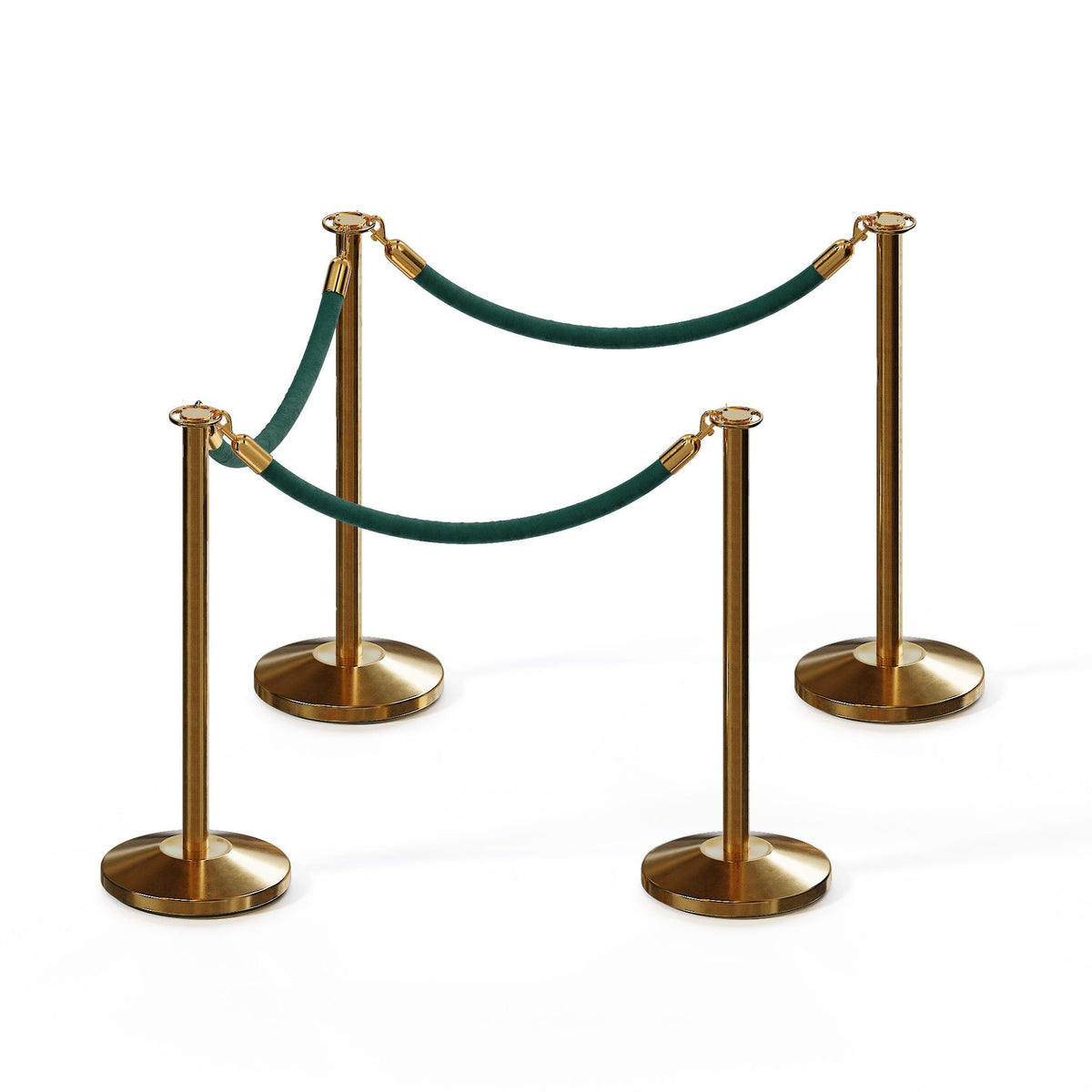 Flat Top Post and Rope Stanchion Kit - Montour Line - Crowd Control Warehouse