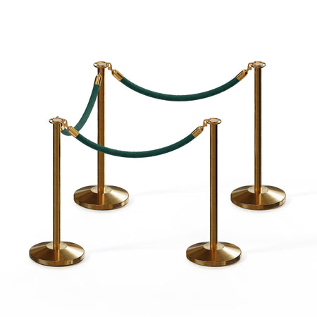Flat Top Post and Rope Stanchion Kit - Montour Line - Crowd Control Warehouse