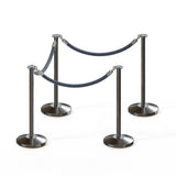 Flat Top Post and Rope Stanchion Kit - Montour Line - Crowd Control Warehouse