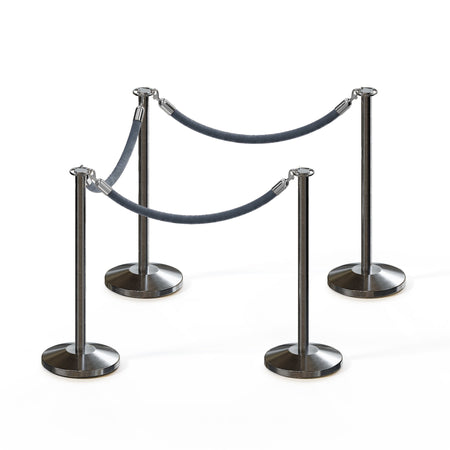 Flat Top Post and Rope Stanchion Kit - Montour Line - Crowd Control Warehouse