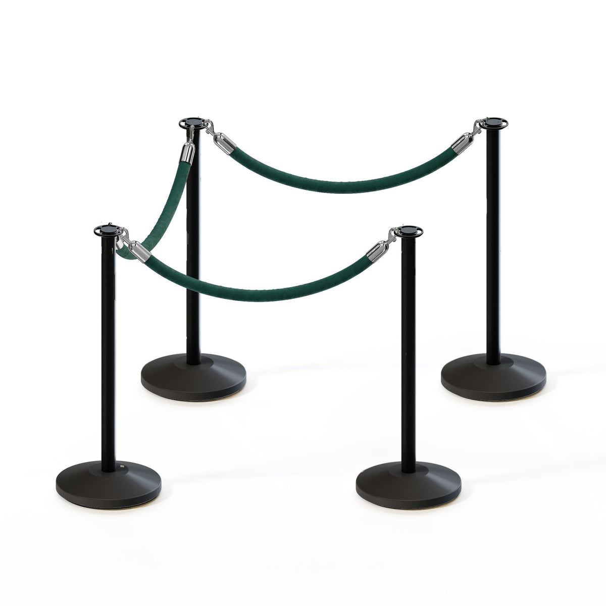 Flat Top Post and Rope Stanchion Kit - Montour Line - Crowd Control Warehouse