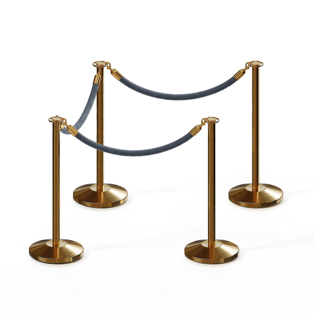 Flat Top Post and Rope Stanchion Kit - Montour Line - Crowd Control Warehouse