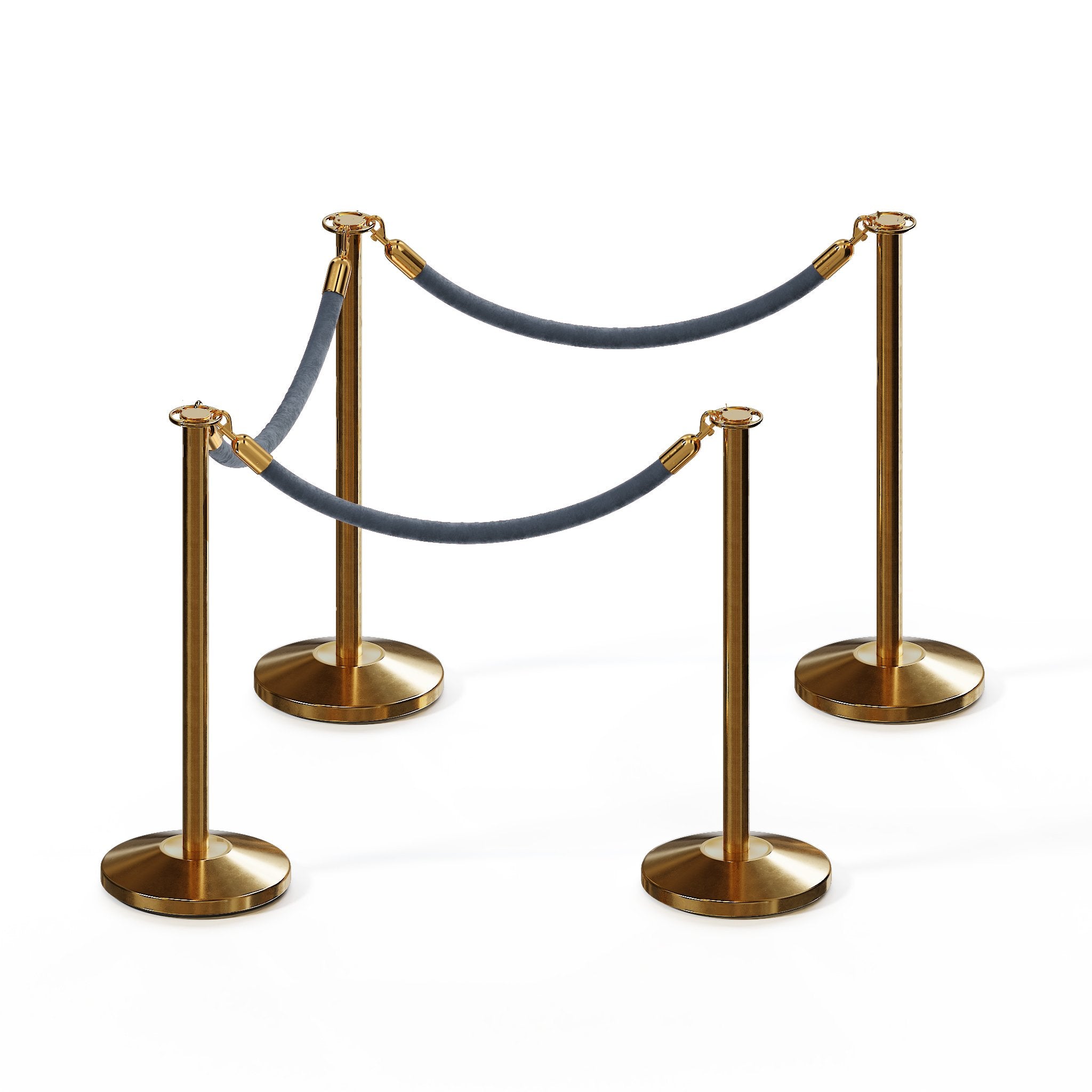 Flat Top Post and Rope Stanchion Kit - Montour Line - Crowd Control Warehouse